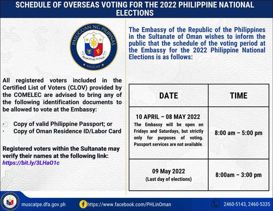 overseas voting in muscat filipino elections